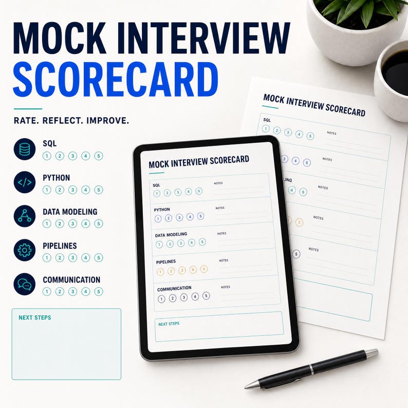 Data Engineering Interview Prep | SQL Python Questions | Entry-Level Tech Career Workbook image 5