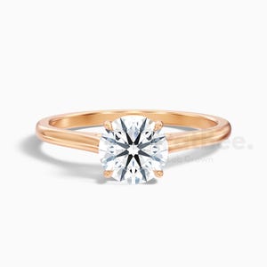 Round Cut Lab Grown Engagement Ring, Diamond Ring, Rose Gold Ring, Promise Ring, Solitaire Ring, Custom Ring, Anniversary Ring, Wedding Ring
