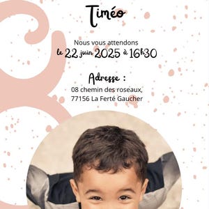 Modèle d’invitation d’anniversaire personnalisable (1 à 10 ans)
