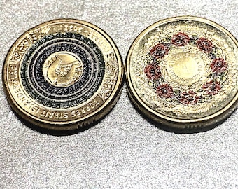 2 dollar collectible coloured coins