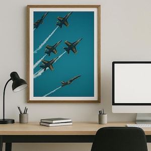 Blue Angels Jet Photography – U.S. Navy Aviation Wall Art – Military Flight Print – Digital Patriotic Download
