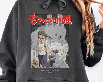 Camiseta vintage de la Princesa Mononoke, sudadera, sudadera con capucha, camiseta de Studio Ghibli, camiseta de Mononoke, camiseta de regalo de Studio Ghibli, camiseta Y2K