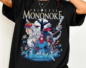 Camiseta vintage de la Princesa Mononoke, sudadera, sudadera con capucha, camiseta de Studio Ghibli, camiseta de Mononoke, camiseta de regalo de Studio Ghibli, camiseta Y2K
