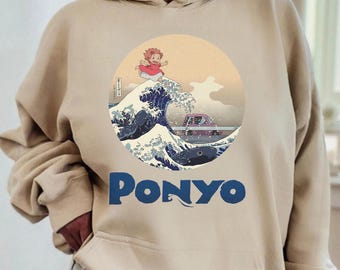 Vintage Ponyo Shirt, Sweatshirt, Hoodie, Studio Ghibli Shirt, Ponyo Shirt, Studio Ghibli Gift Shirt, Y2K Shirt