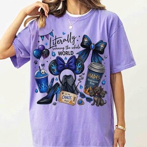 Literally running the whole WORLD Hades Shirt, Villain Theme Mouse Ears Tee, Underworld Inspired Comfort Colors Aesthetic Graphic T-Shirt