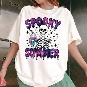 Spooky Summer PNG, Summer Vibes Skeleton Clipart, Coffee Lover, Coffee Snarky Skeleton, Sublimation Design, PNG Digital Download