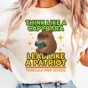 Temecula Preparatory School Capybara Lead Like A Patriot Png, Capybara Lovers Png, Cartoon, Pet Lovers, Cute Animal, PNG, Digital Download