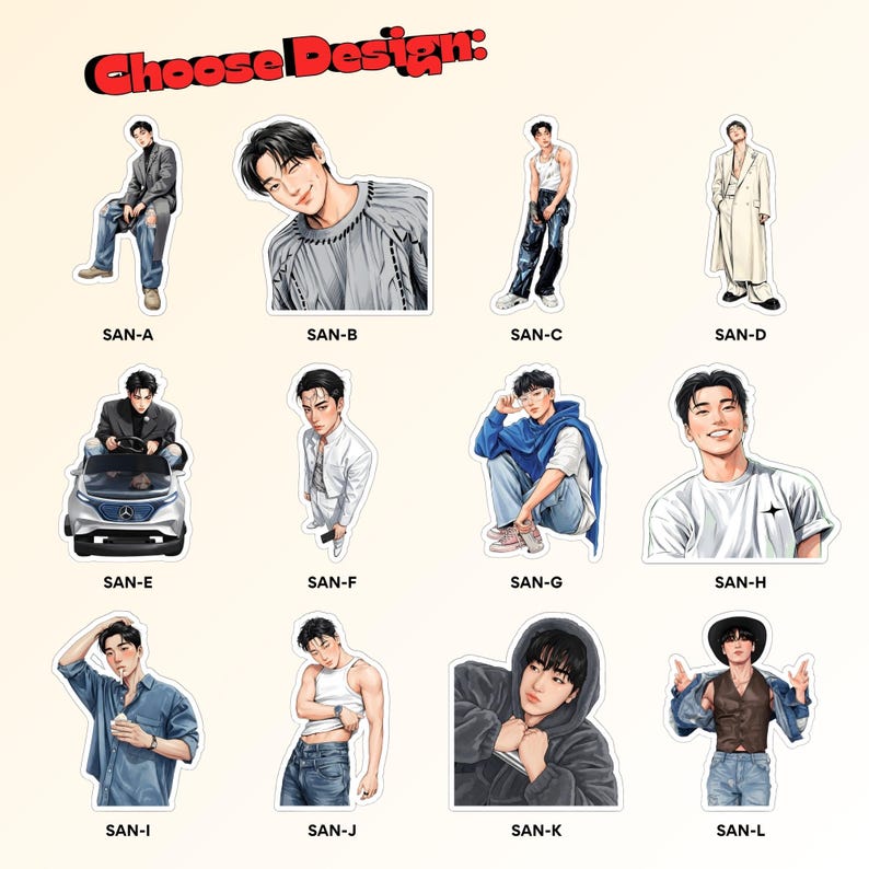 ATZ Choi San Sticker | K-pop Manhwa | Kiss Cut & Die Cut | Gift for ...