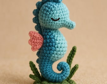 Instant Digital Download Amigurumi Seahorse Crochet Pattern PDF | Cute Ocean Animal Plushie Tutorial | Beginner-Friendly DIY Pattern |