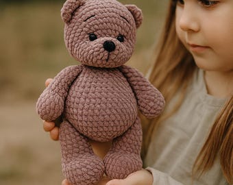 Wzór na szydełkowego pluszowego misia | Aksamitna zabawka amigurumi (PDF)