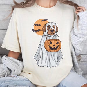 Comfort Colors® Halloween T-Shirt, Сute Ghost Dog, Halloween Shirt, Ghost T-shirt, Dog Lovers T-Shirt, Halloween Dog T-shirt, Spooky Season