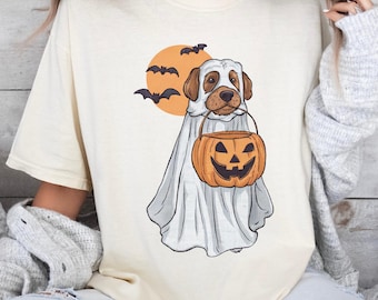 Comfort Colors® Halloween T-Shirt, Сute Ghost Dog, Halloween Shirt, Ghost T-shirt, Dog Lovers T-Shirt, Halloween Dog T-shirt, Spooky Season