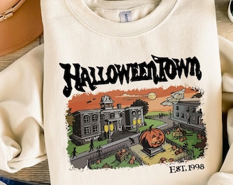 Bluza Halloweentown Est 1998, Uniwersytet Halloweentown, Bluza Retro Halloweentown, Bluza jesienna, Bluza Halloween