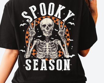 Spooky Skeleton Shirt, Spooky Season Shirt, Spooky TShirt, Halloween Shirts, Halloween Gift, Skeleton T-Shirt, Halloween Skeleton Tee
