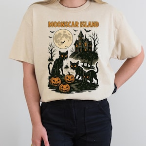 Camiseta de la Isla Moonscar / Camiseta retro de Halloween con dibujos animados, Isla Zombi, Regalo de Halloween, Nostalgia de los 90, Halloween retro