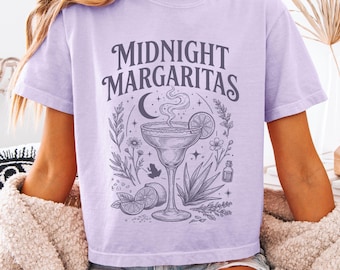 Comfort Colors® Vintage Midnight Margaritas Boxy Tee, Practical Magic Tee, Retro Halloween Movie Shirt, Spooky Season Gift, Women's Boxy Tee