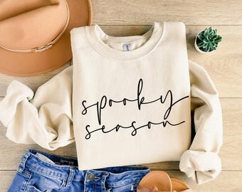 Cute Spooky Season Sweatshirt,Halloween Sweatshirt, Womens Halloween Sweatshirt, Cute Fall Sweater, Gift For Halloween, Spooky Season Shirt