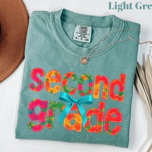 Comfort Colors® Second Grade Teacher Shirt, Coquette Bow 2nd Grade Teacher Shirt, Second Grade Teacher Tshirt, Elementary Teacher Shirts