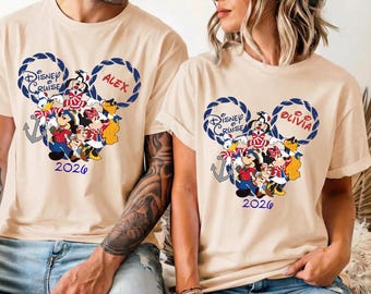 Benutzerdefinierte Disney Reise 2026 Shirt, Familie passende Urlaub T-Shirts, Disney Paar Shirts, Disneyland T-Shirts, Disney Terip Paar Shirt