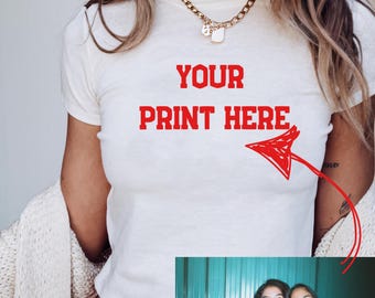 Custom Baby Tee, Cropped Fit, Y2K Aesthetic Handmade, Personalized Baby Tee, Y2k Baby Tee, Custom Photo Baby Tee, Birthday Gift, For Her