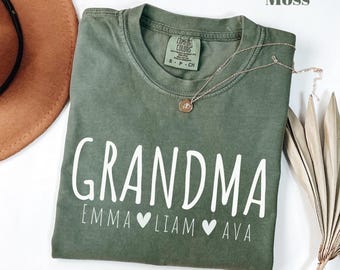 Comfort Colors® Personalized Grandma Shirt, Nana Shirt, Personalized Grandma Gift, Christmas Gift for Grandma, Customized Mother's Day Gift