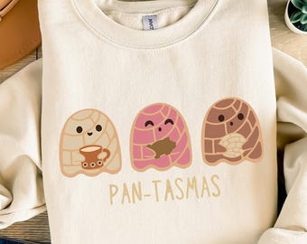 Funny Pantasmas Ghost Pan Dulce Sweatshirt, Cute Ghost Conchas Tees, Latina Shirt, Mexican Halloween T-Shirt, Halloween Gift For Woman
