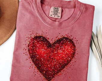 Comfort Colors® Valentine heart shirt,Heart shirt, love shirt, valentine shirt,valentines day shirt,couples sweaters, xoxo, happy valentines