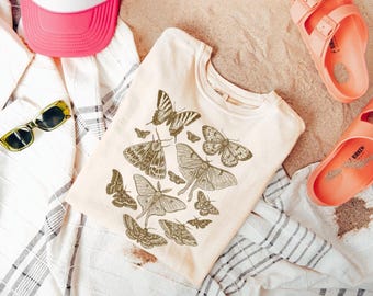 T-shirt vintage papillon et mite Comfort Colors®, chemise Cottagecore esthétique, chemise Cottagecore, t-shirt esthétique, chemise Cottage Core