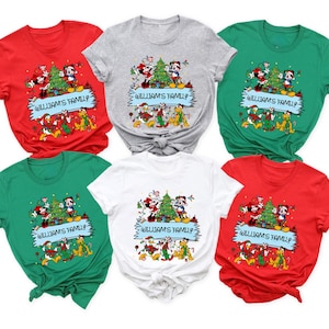 Custom Disney Family Christmas Shirt, Matching Christmas Tees, Personalized Disney Character Christmas Shirt, 2025 Mickey’s Very Merry Shirt