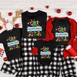 Custom Disney Family Christmas Shirt, Matching Christmas Tees, Personalized Disney Character Christmas Shirt, 2025 Mickey’s Very Merry Shirt