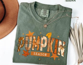 Maglietta Comfort Colors® Pumpkin Season, maglietta autunnale, maglietta del Ringraziamento, maglietta autunnale con zucca