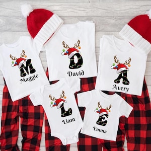 Monogrammed Family Christmas Shirt, Personalized Holiday Shirt,Family Christmas Name Shirt,Family Matching Christmas Shirt,Christmas Pajamas