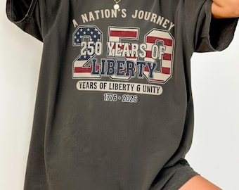 Comfort Colors® Retro Usa 250 Shirt, Independence Day Shirt, Celebrate 250th Anniversary Shirt Usa Flag Tee 4th of July Shirt Patriotic Gift
