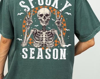 Comfort Colors® Spooky Skeleton Shirt, Spooky Season Shirt, Spooky TShirt, Halloween Shirts, Halloween Gift, Skeleton T-Shirt