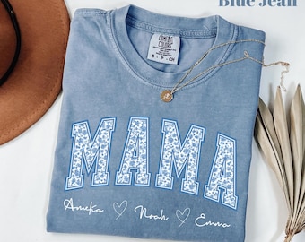 Comfort Colors® Mama Shirt, Toile Floral Mama Shirt, Pregnancy Announcement Boy, Mom Life Shirt, Cute Mom Mothers Day Gift, New Mom Shirt