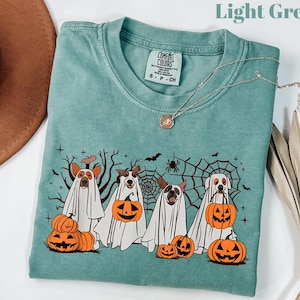 Comfort Colors® Halloween T-Shirt, Сute Ghost Dog, Halloween Shirt, Ghost T-shirt, Dog Lovers T-Shirt, Halloween Dog T-shirt, Spooky Season