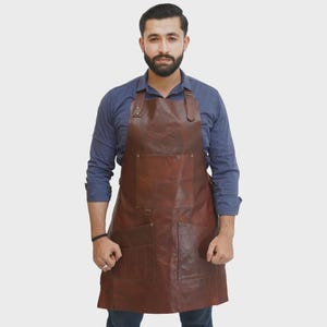 Handmade Leather Woodworking Apron: Durable Craftsman Workshop Gear