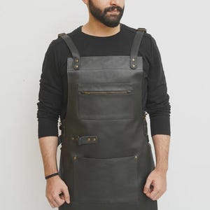 Handmade Leather Blacksmith Apron: Heavy-Duty Forge & Workshop Gear