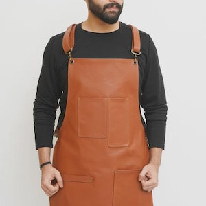 Handmade Adjustable Leather Butcher Apron – Durable, Professional-Grade Meat Processing Gear – For Chef, BBQ, Butcher, Barber, Blacksmith
