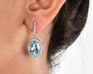 YAZILOIND Orecchini Pendenti In Argento 925 Con Opale - Stile Semplice Per Donna 5x22 Mm