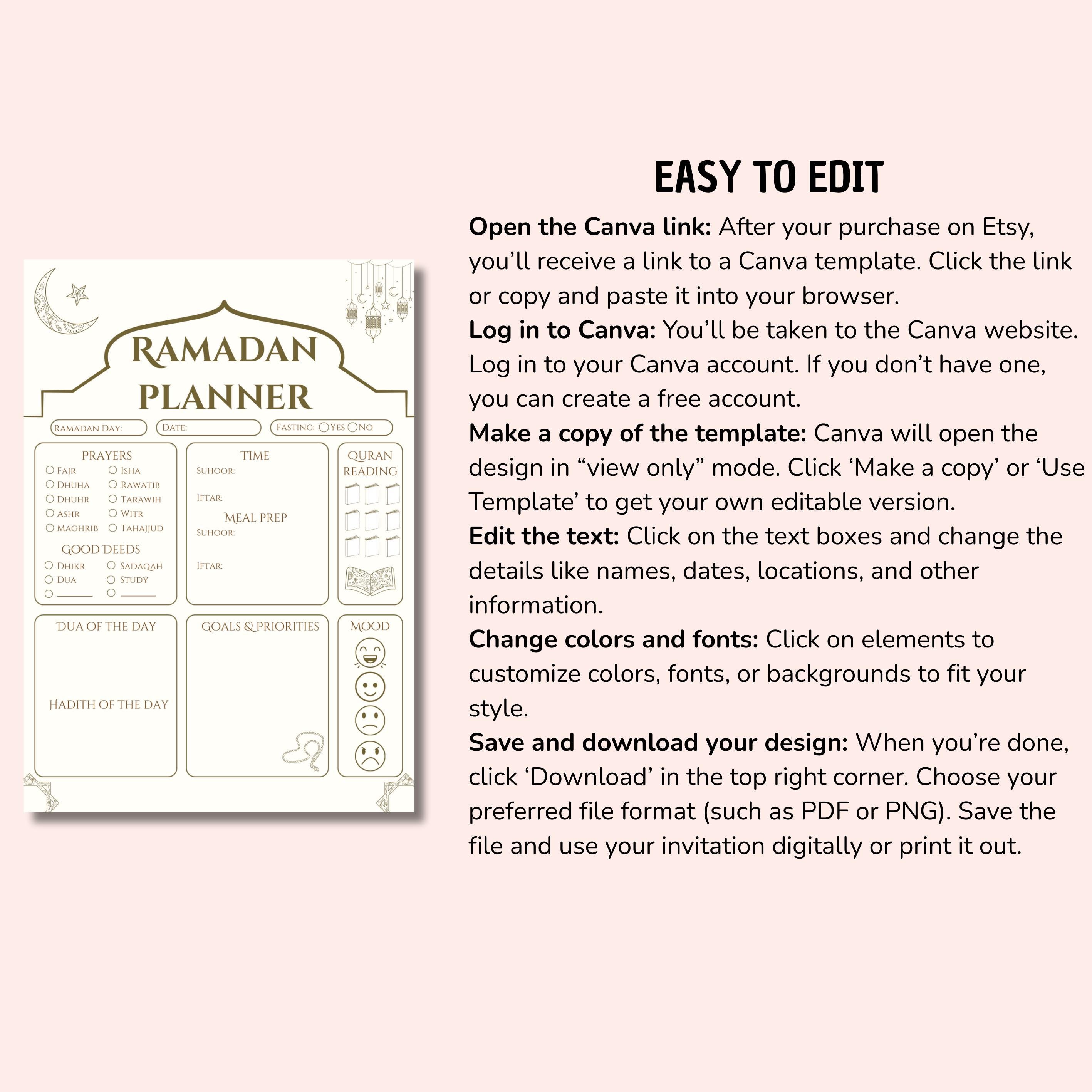 Ramadan Planner Printable – Islamic Planner, Prayer & Quran Tracker ...