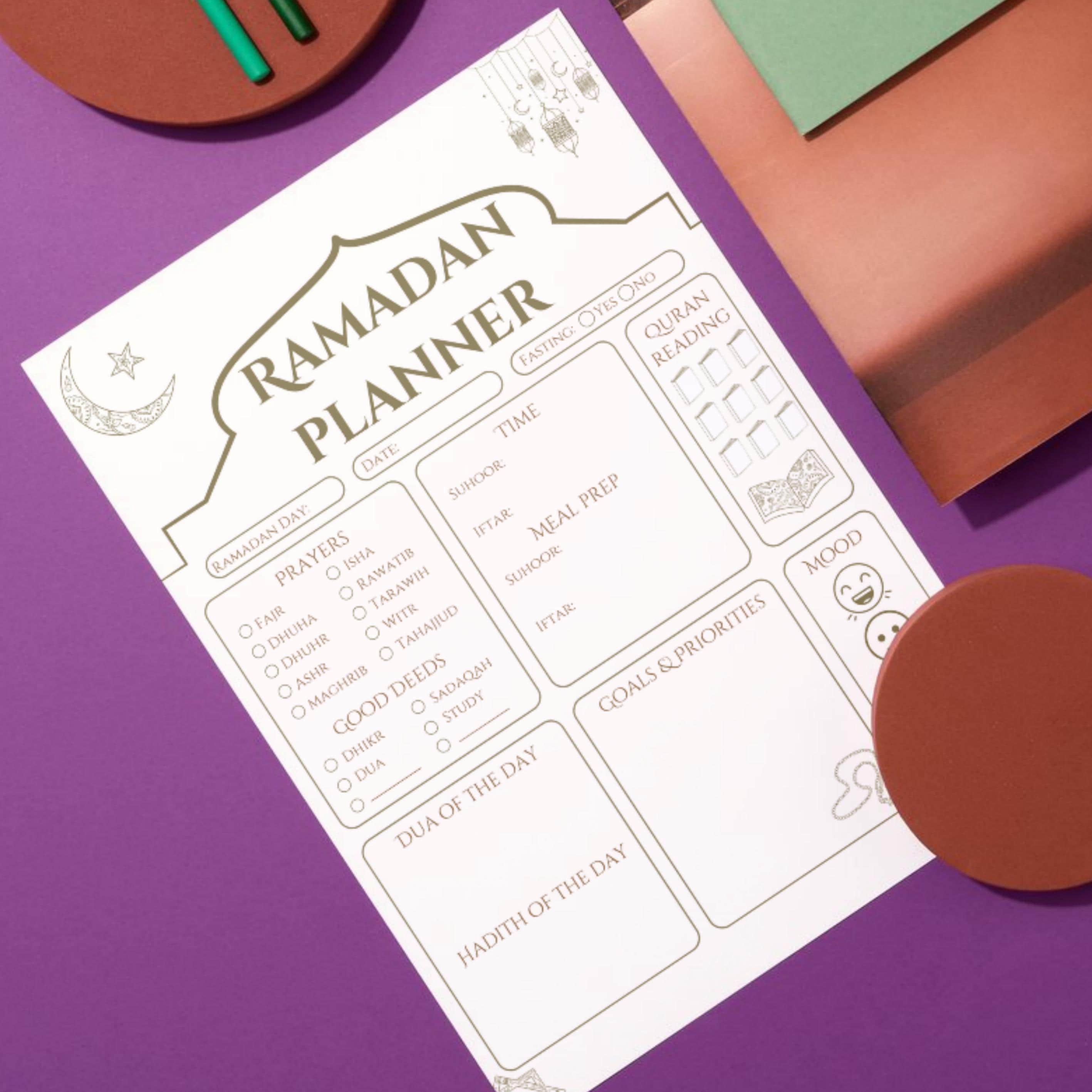 Ramadan Planner Printable – Islamic Planner, Prayer & Quran Tracker ...