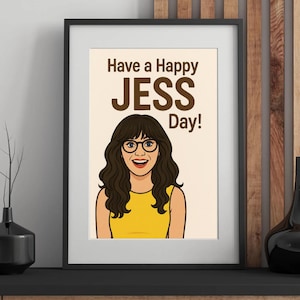 Cartão New Girl Jess, cartão de felicitações, cartão de aniversário