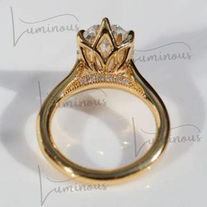 3 CT Oval Cut Moissanite Solitaire Ring Oval Engagement Cluster Ring Promise Ring Proposal Ring Oval Moissanite Diamond Ring with tulip set