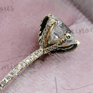 2 Carat Round Cut Solitaire Ring in Yellow Gold over Sterling Silver Classic Engagement Ring Promise Ring - Wedding Ring Purpose Ring Gift