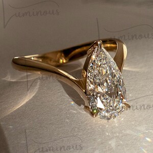 2.50 CT Pear Cut Moissanite Engagement Ring Set 14K Solid Gold Wedding Ring Bridal Ring Set Anniversary Ring Set For Women Pear Ring For Her