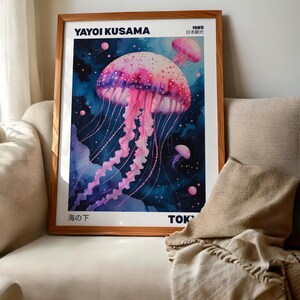 Yayoi Kusama jellyfish poster | Japanese wall art print | Japanese poster | Japanese living room decor | jellyfish poster art jellyfish gift
This Yayoi Kusama jellyfish poster is a stunning addition to any Japanese-themed living room decor. The bright and intense colors of the giclée print will bring life to your walls, offering a unique and artistic vibe. Perfect for art lovers and those who appreciate Japanese culture. Ideal for special occasions, celebrations, and holidays.