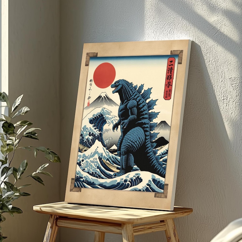 Vintage Japanese Godzilla Poster | Kaiju Wall Art | Japanese Movie Print
Bring the mighty roar of Godzilla into your space with this vintage Japanese poster! Inspired by classic kaiju films and traditional Japanese art, this piece is perfect for collectors, movie lovers, and fans of retro style.