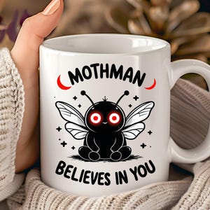 Mothman Coffee Mug: Cryptid Tea Cup - Spooky Paranormal Gift