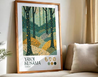 Yayoi Kusama Green Forest Print: Japanese Art Poster